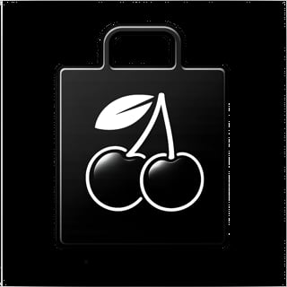 Ch3rry Pick3r Logo - Shopping bag icon with white cherry illustration
